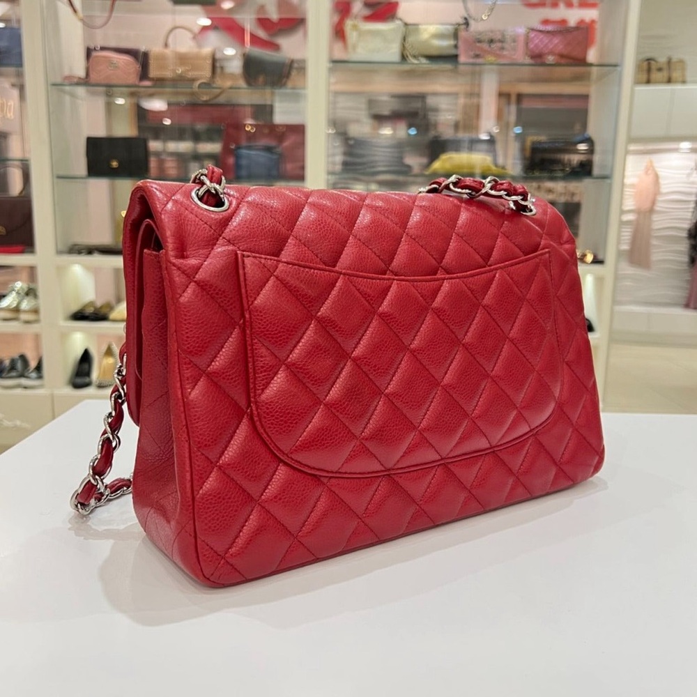 Chanel Caviar Quilted Jumbo Double Flap Red - Picture 3 of 16